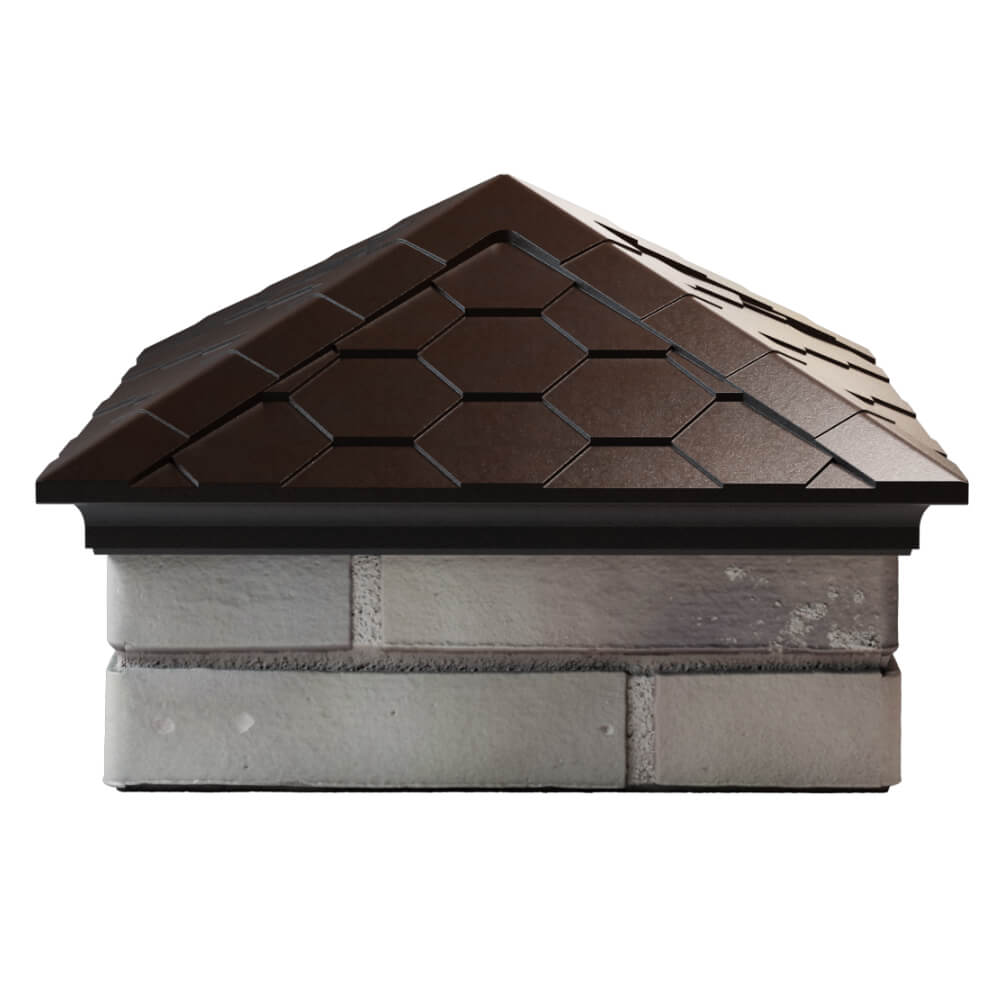 Колпак Zking Эверест Коричневый на столб 1.5х1.5 кирпича (390х390мм) Дзержинск фото