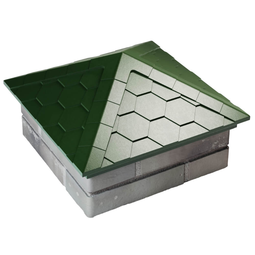 Колпак Zking Эверест Зеленый на столб 1.5х1.5 кирпича (390х390мм) в Дзержинске фото