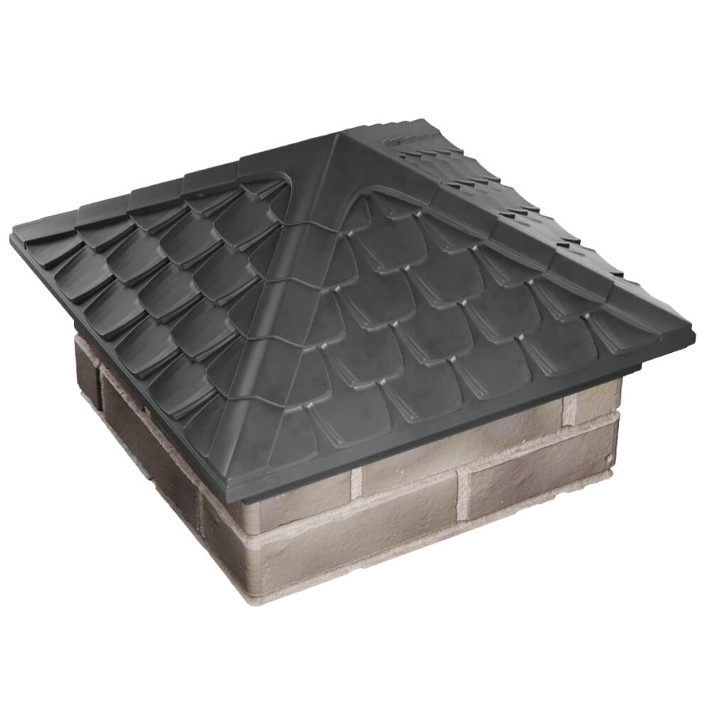 Колпак Zking Эльбрус Серый на столб 1.5х1.5 кирпича (385х385мм) в Дзержинске фото