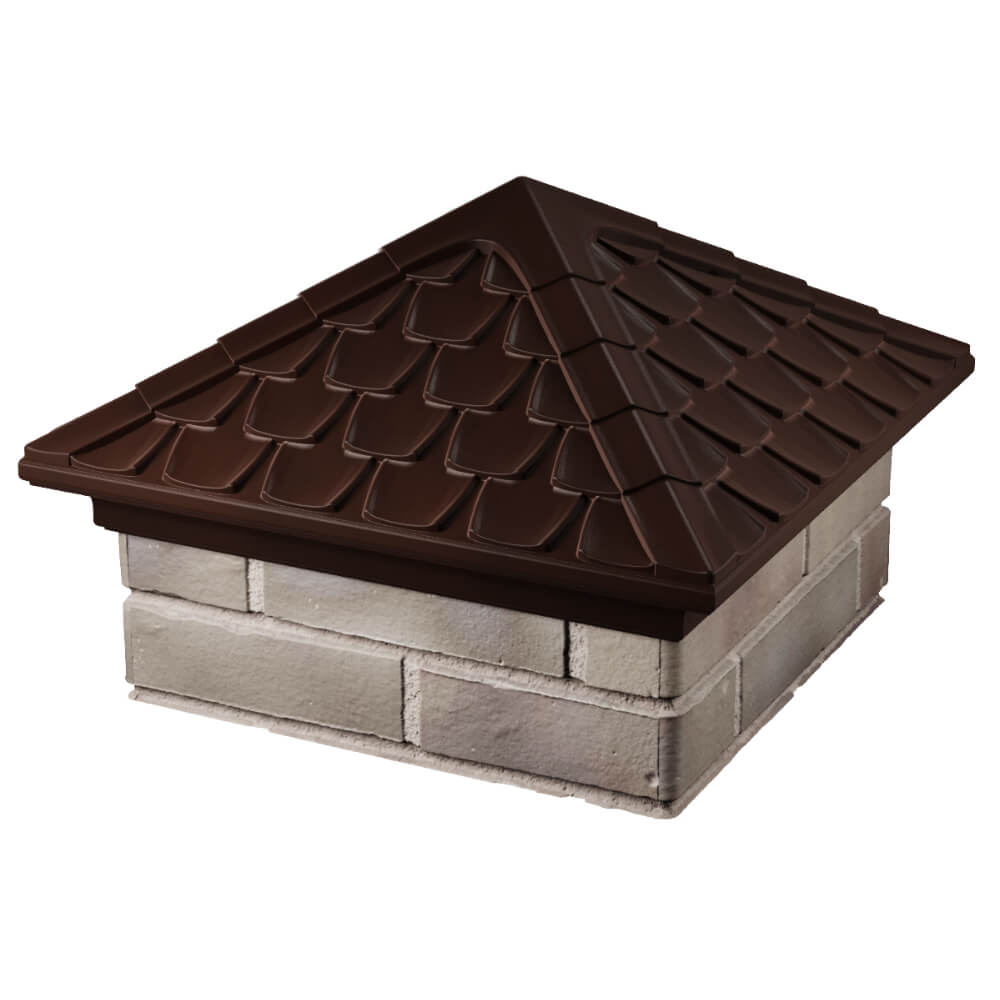 Колпак Zking Эльбрус Коричневый на столб 1.5х1.5 кирпича (385х385мм) в Дзержинске фото