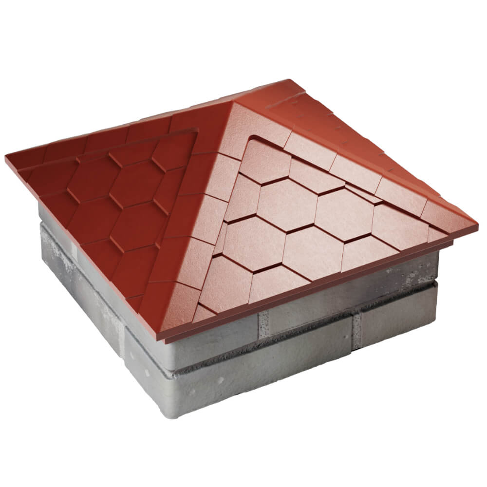 Колпак Zking Эверест Красный на столб 1.5х1.5 кирпича (390х390мм) в Дзержинске фото