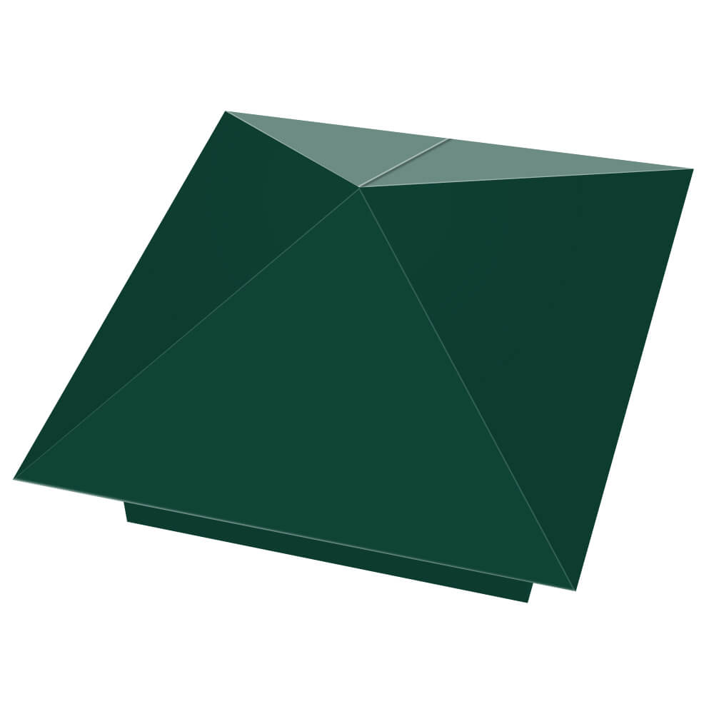 Колпак металлический 390х390мм RAL6005 Зеленый Мох заборный Дзержинск фото