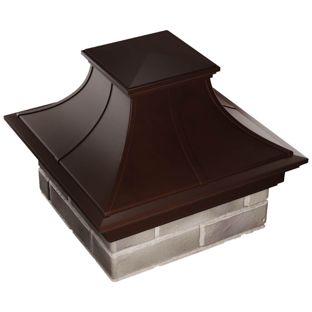 Колпак Zking Монблан Премиум Коричневый на столб 1.5х1.5 кирпича (385х385мм) в Дзержинске фото