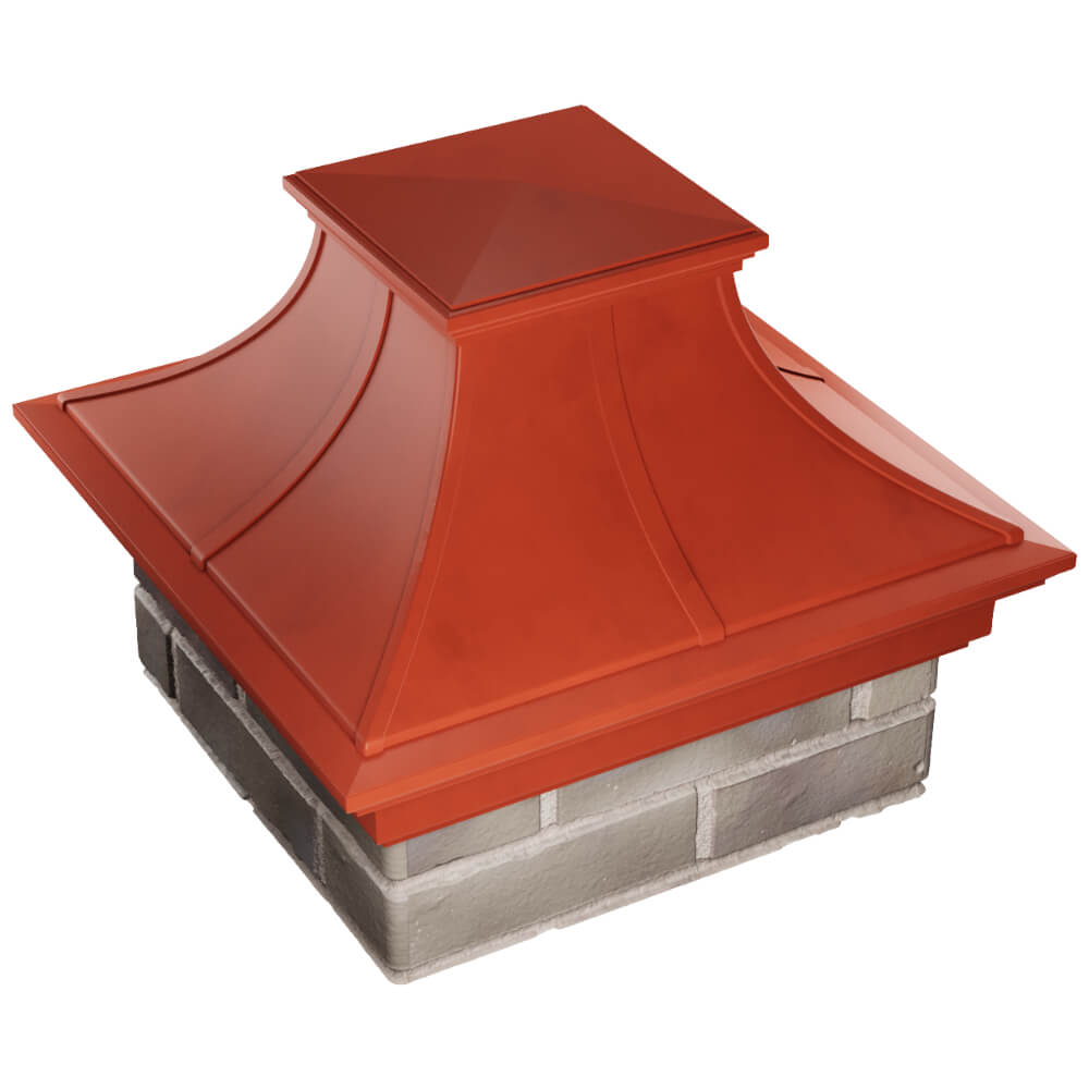 Колпак Zking Монблан Премиум Красный на столб 1.5х1.5 кирпича (385х385мм) в Дзержинске фото