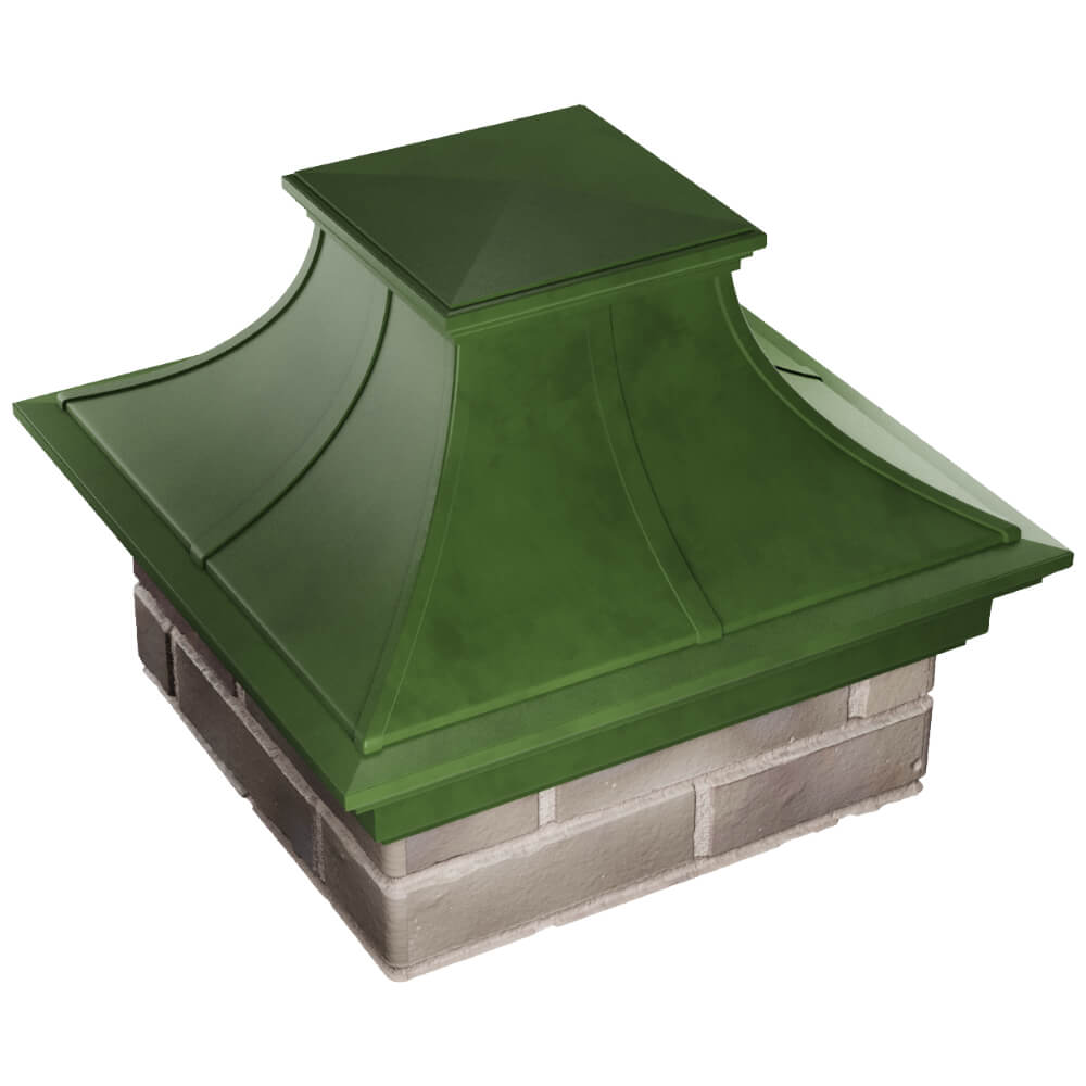Колпак Zking Монблан Премиум Зеленый на столб 1.5х1.5 кирпича (385х385мм) в Дзержинске фото