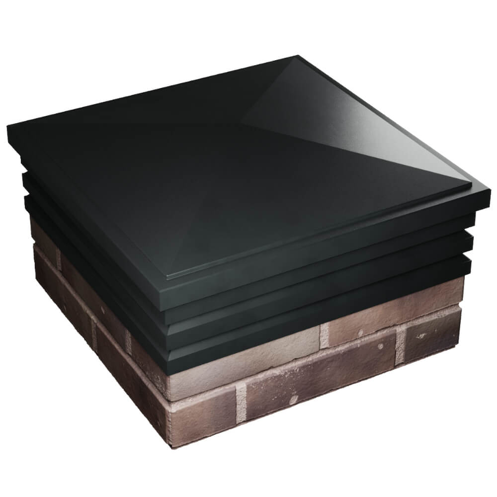 Колпак Zking Бона ХайТек Черный на столб 2х2 кирпича (513х513мм) в Дзержинске фото