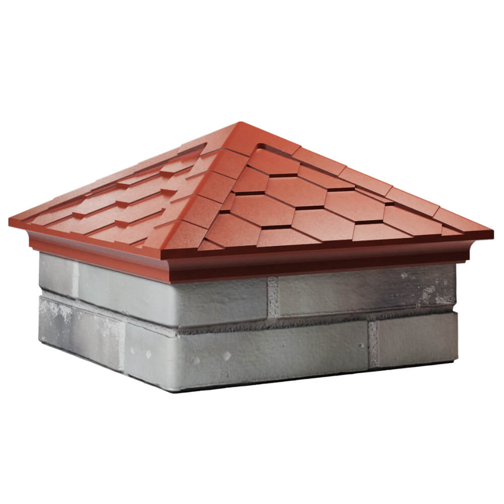 Колпак Zking Эверест Красный на столб 1.5х1.5 кирпича (390х390мм) в Дзержинске фото