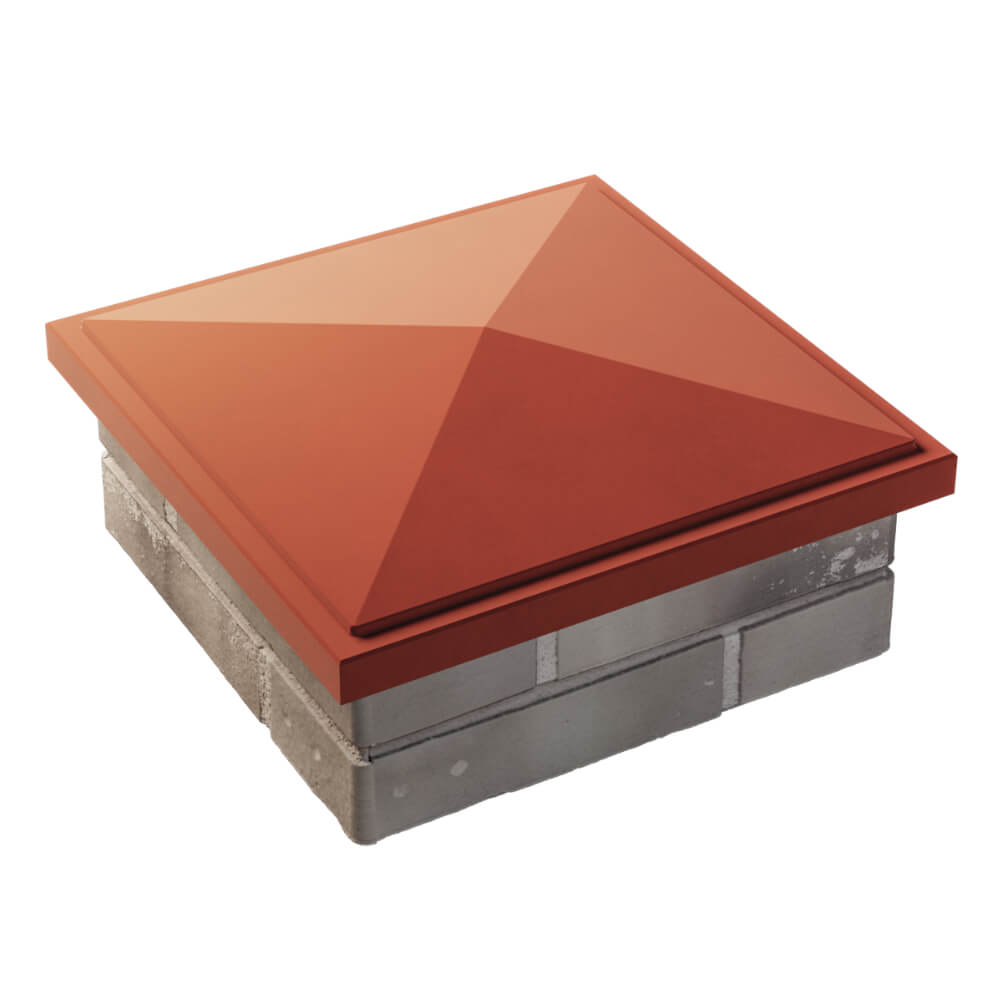 Колпак Zking БонаМоно Красный на столб 1.5х1.5 кирпича (385х385, 400х400мм) в Дзержинске фото