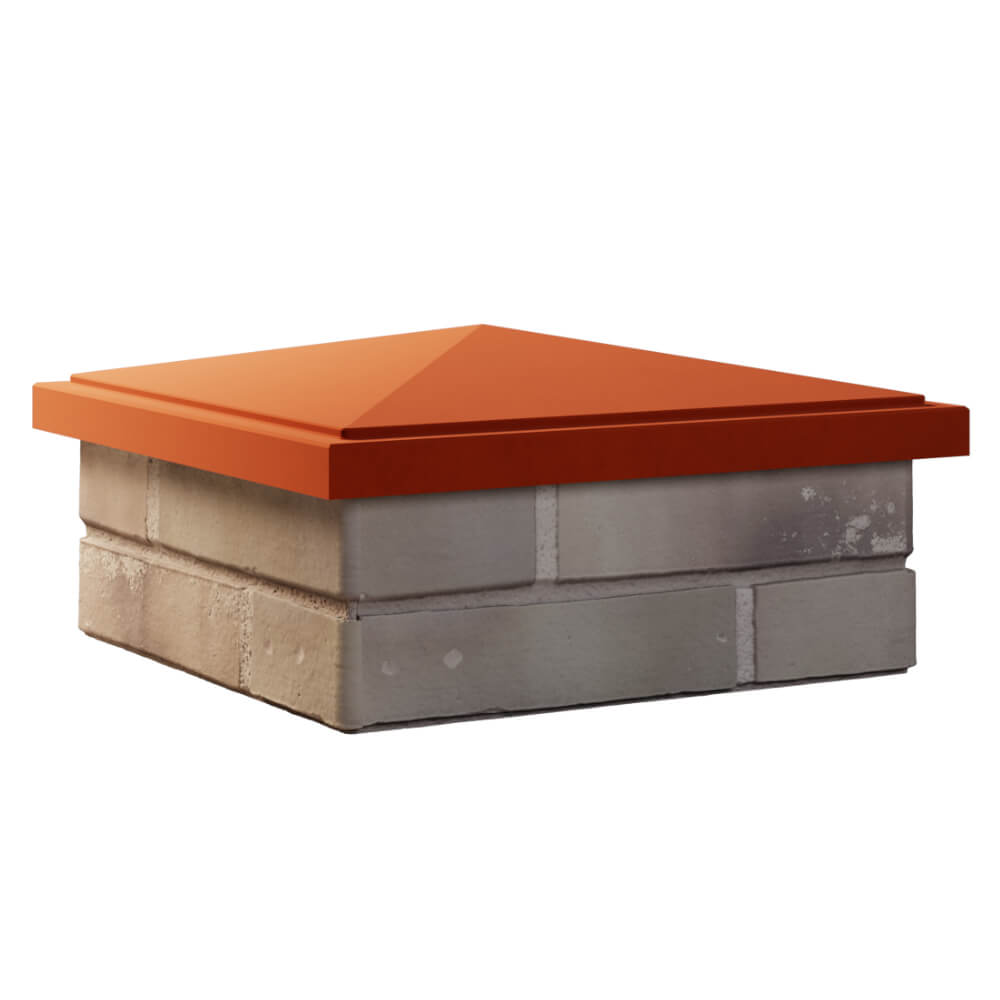 Колпак Zking БонаМоно Красный на столб 1.5х1.5 кирпича (385х385, 400х400мм) в Дзержинске фото