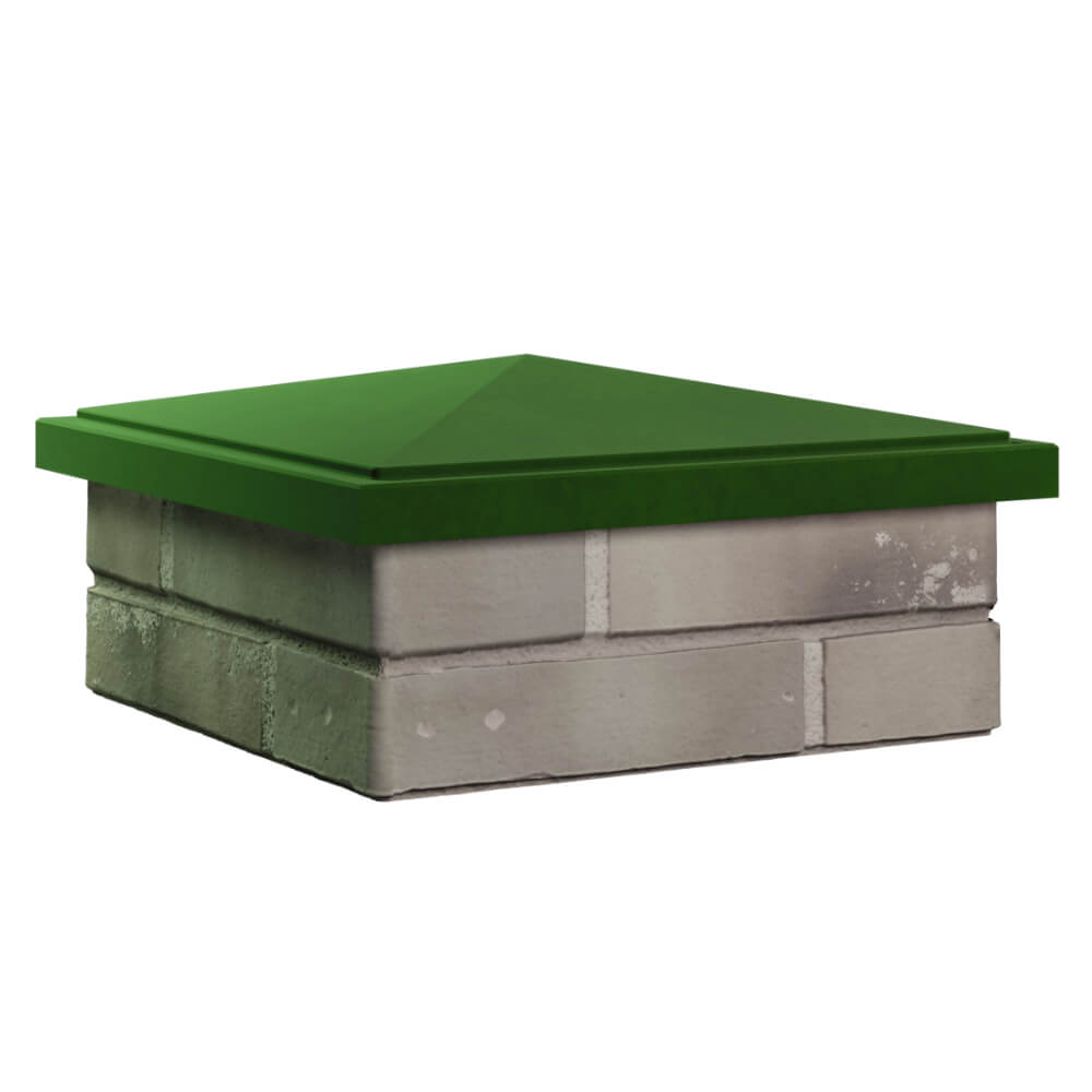 Колпак Zking БонаМоно Зеленый на столб 1.5х1.5 кирпича (385х385, 400х400мм) в Дзержинске фото