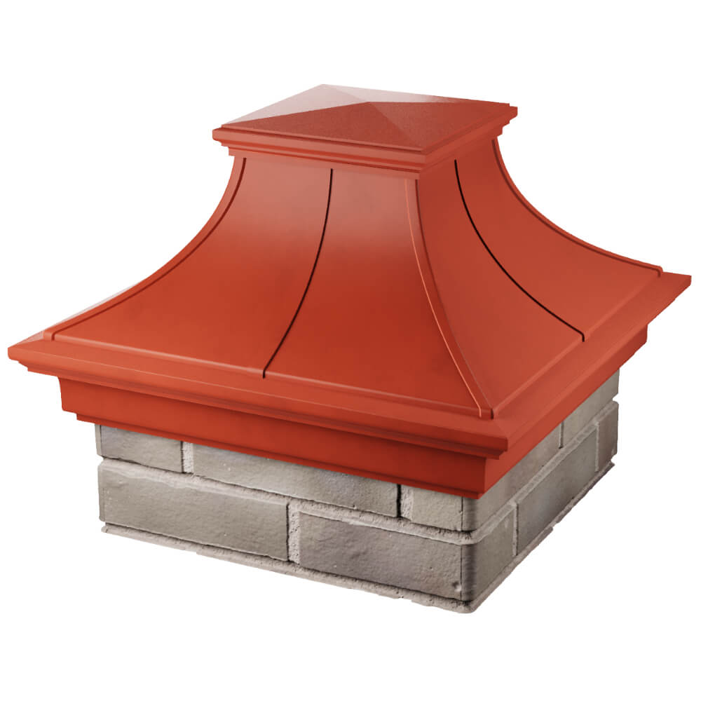Колпак Zking Монблан Премиум Красный на столб 1.5х1.5 кирпича (385х385мм) в Дзержинске фото