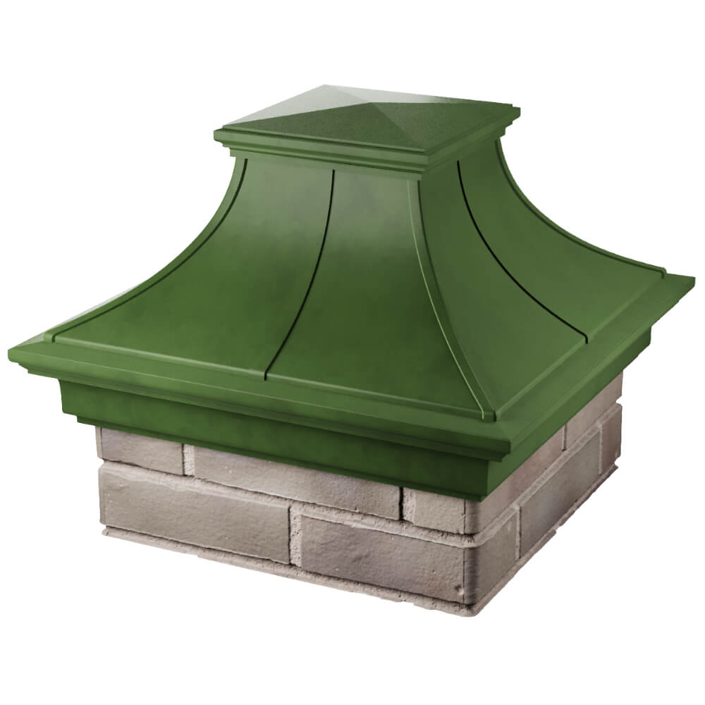 Колпак Zking Монблан Премиум Зеленый на столб 1.5х1.5 кирпича (385х385мм) в Дзержинске фото