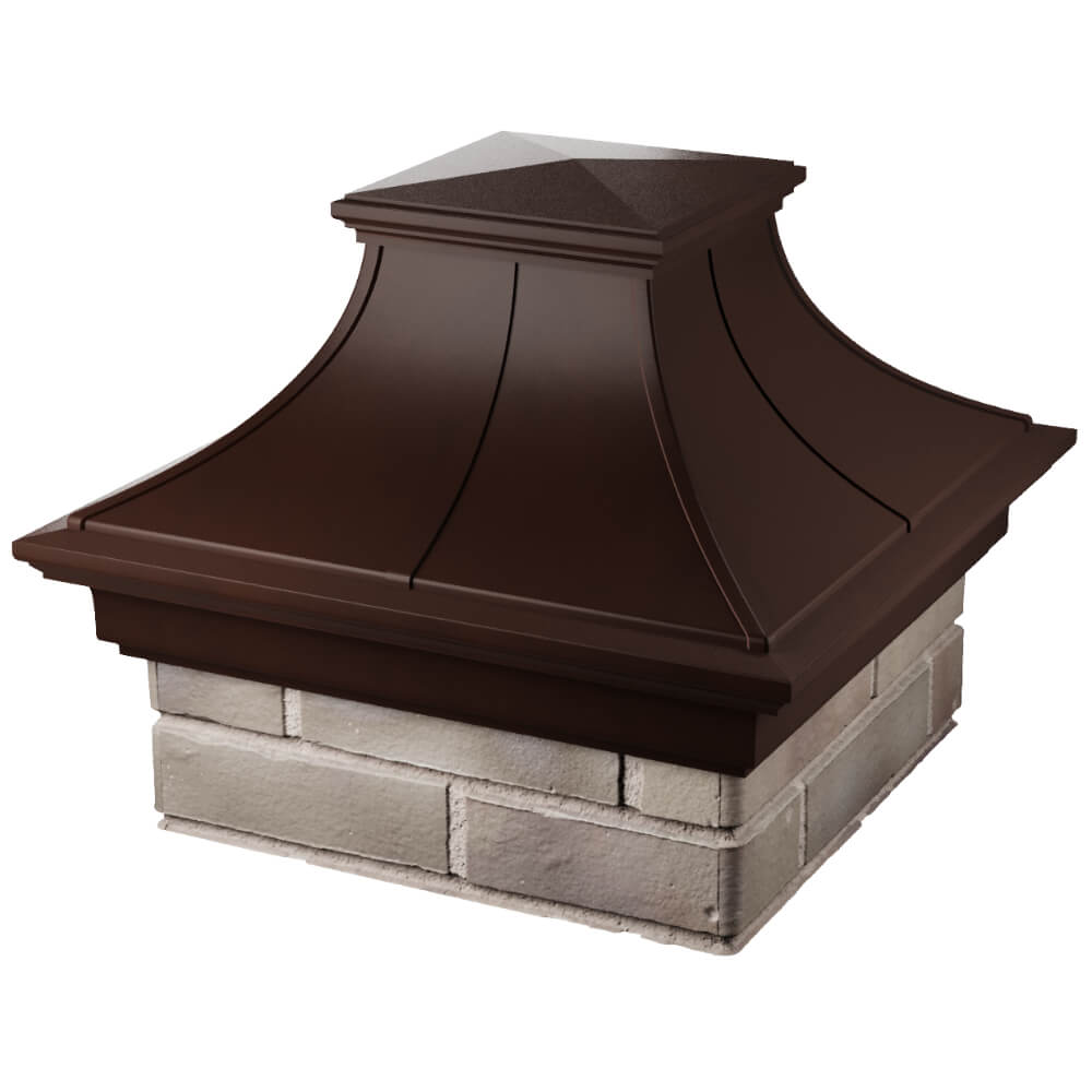 Колпак Zking Монблан Премиум Коричневый на столб 1.5х1.5 кирпича (385х385мм) в Дзержинске фото