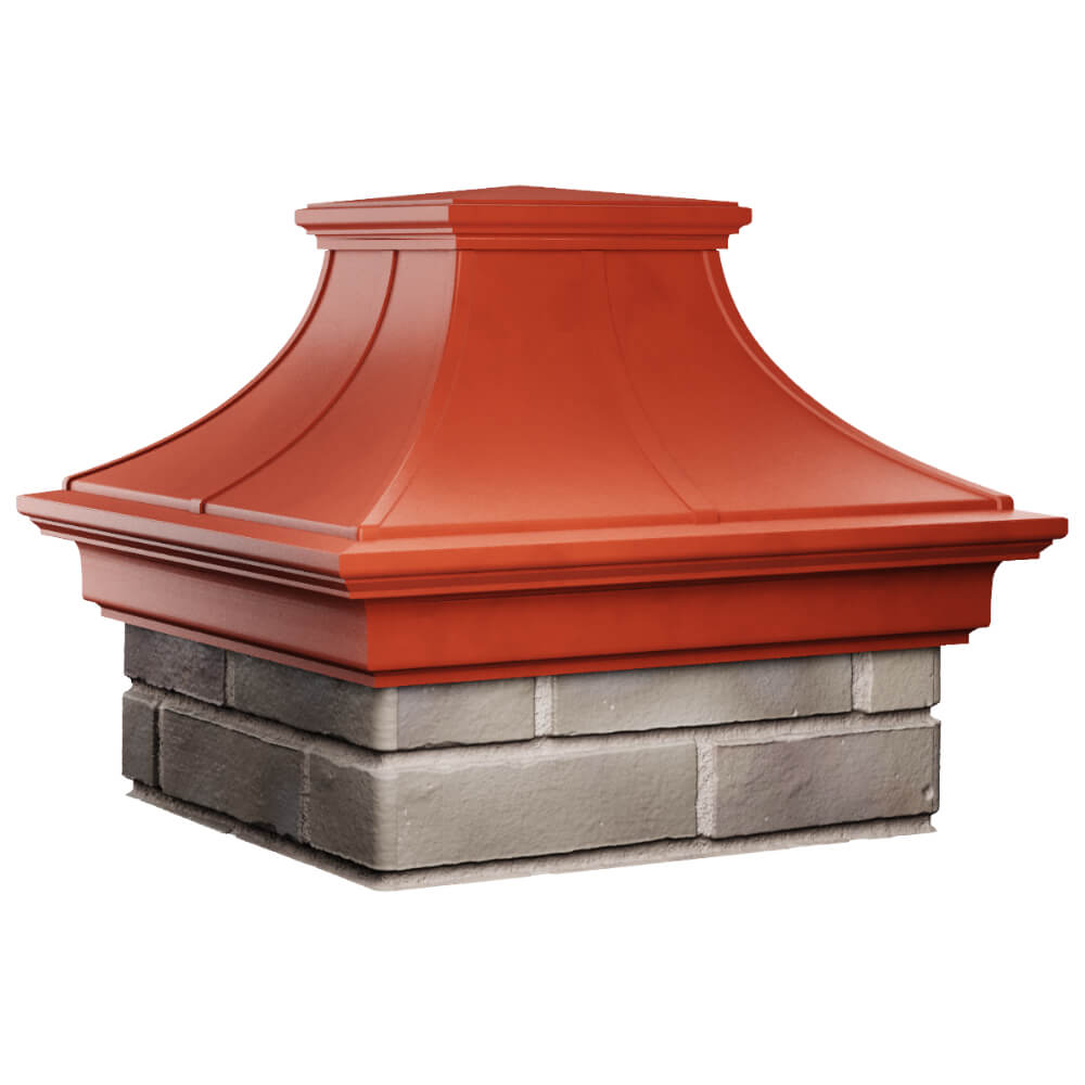 Колпак Zking Монблан Премиум Красный на столб 1.5х1.5 кирпича (385х385мм) в Дзержинске фото