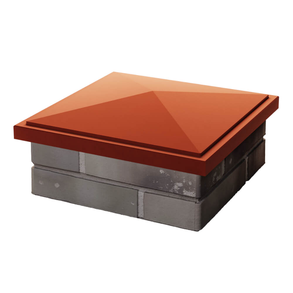 Колпак Zking БонаМоно Красный на столб 1.5х1.5 кирпича (385х385, 400х400мм) в Дзержинске фото