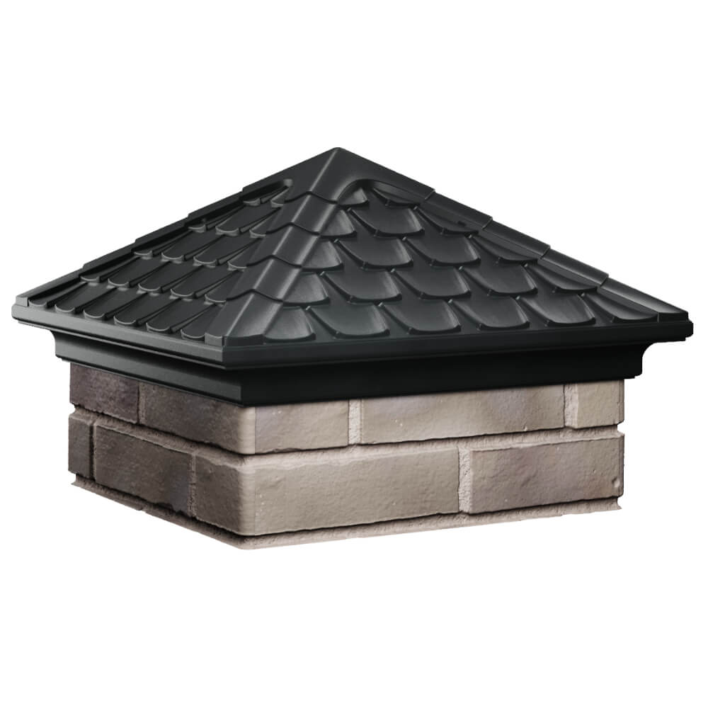 Колпак Zking Эльбрус Черный на столб 1.5х1.5 кирпича (385х385мм)