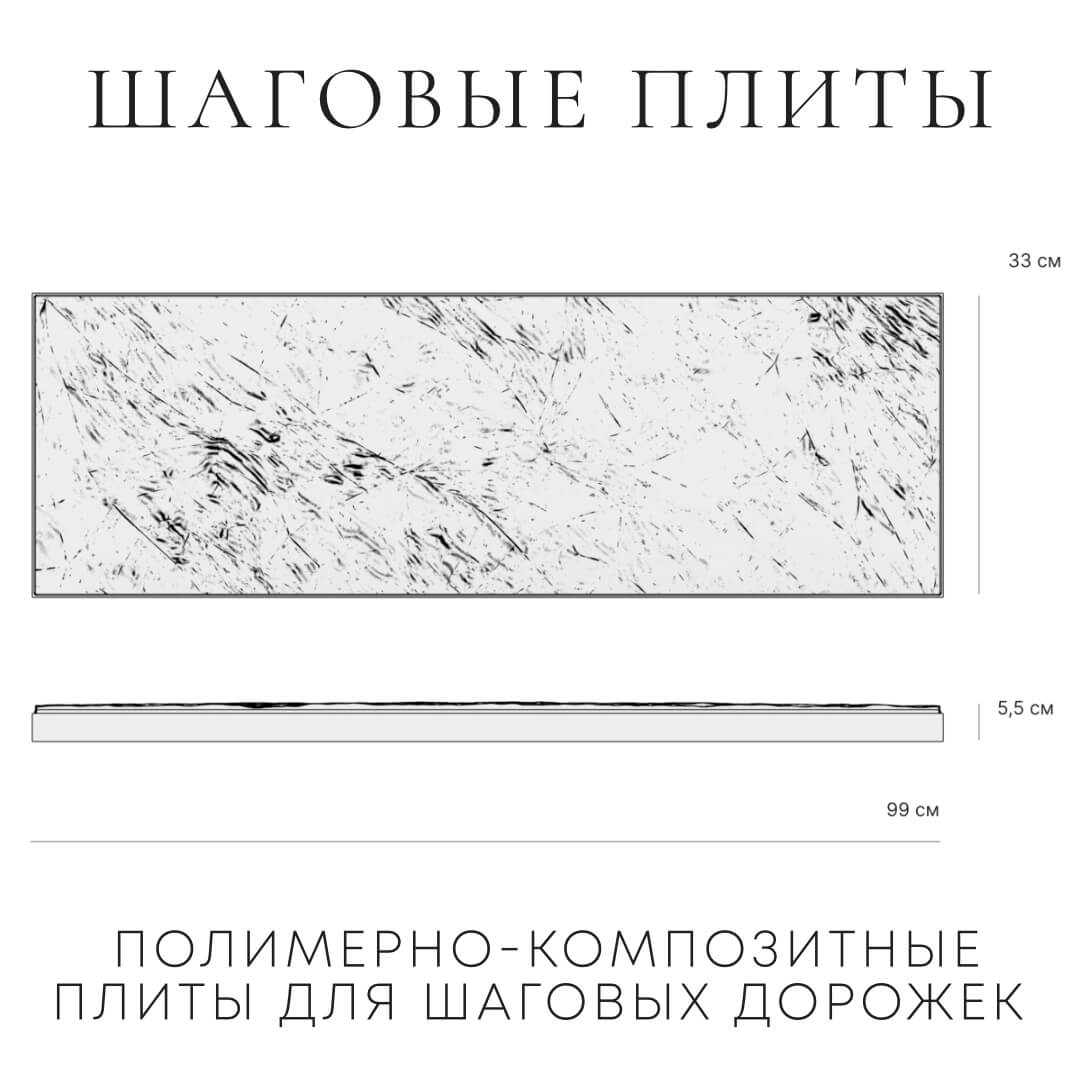 Шаговая плита STONE Графитовый Серый 990х330х55мм в Дзержинске фото