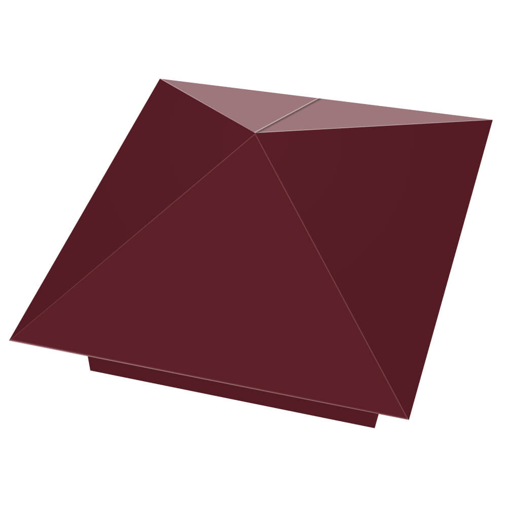 Колпак металлический 390х390мм RAL3005 Красное Вино заборный Дзержинск фото