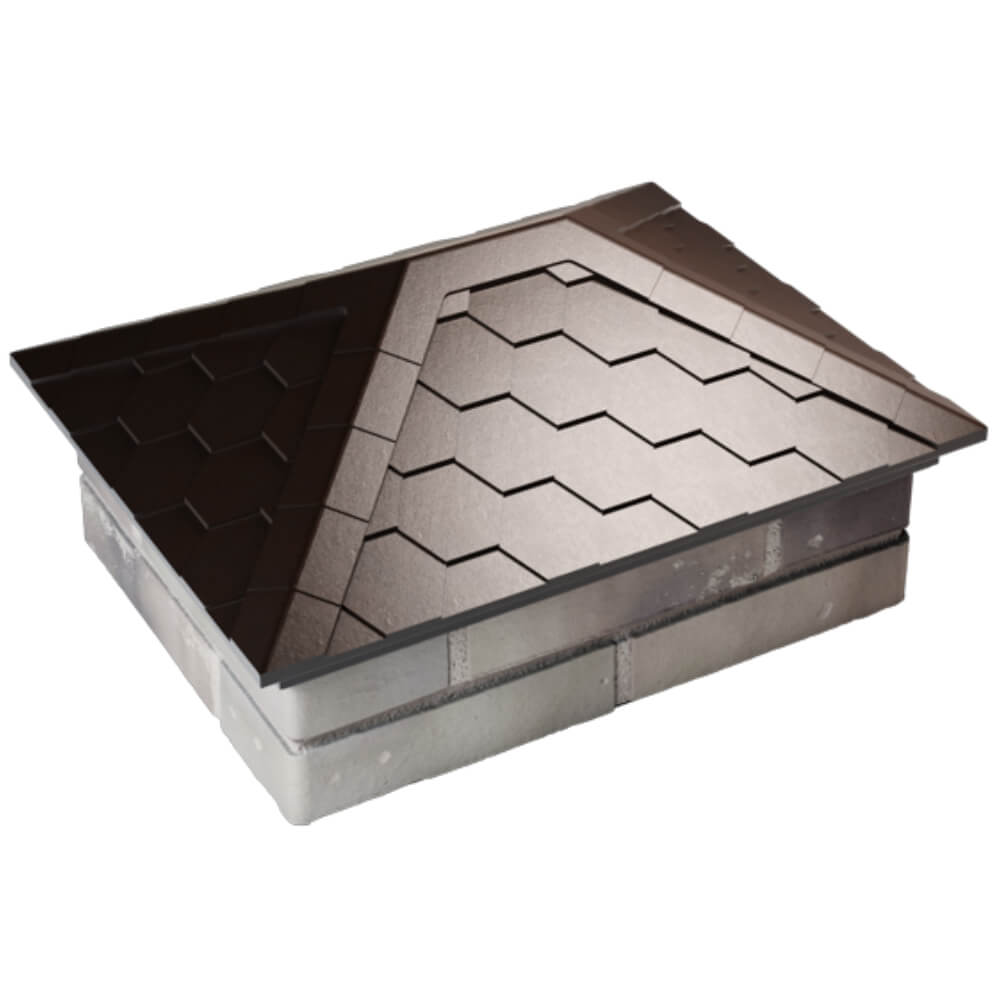 Колпак Zking Эверест Коричневый на столб 2х1.5 кирпича (520х390мм) Дзержинск фото