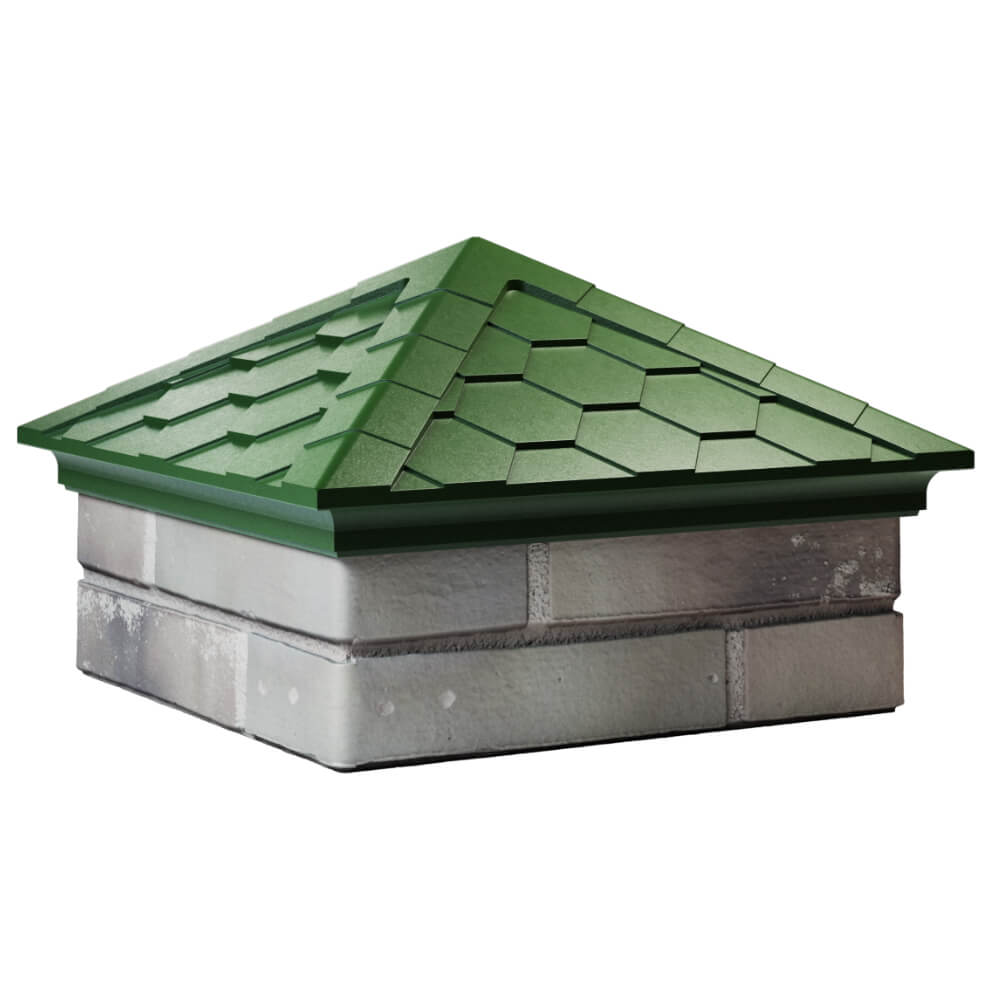 Колпак Zking Эверест Зеленый на столб 1.5х1.5 кирпича (390х390мм) в Дзержинске фото