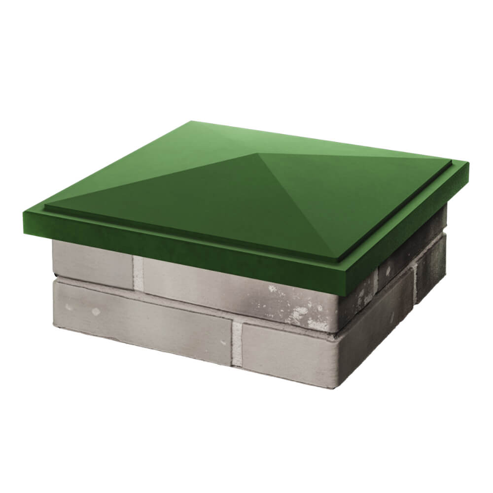 Колпак Zking БонаМоно Зеленый на столб 1.5х1.5 кирпича (385х385, 400х400мм) в Дзержинске фото