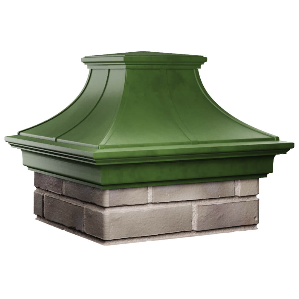 Колпак Zking Монблан Премиум Зеленый на столб 1.5х1.5 кирпича (385х385мм) в Дзержинске фото